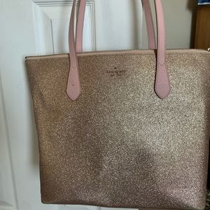 Kate Spade rose gold glitter tote